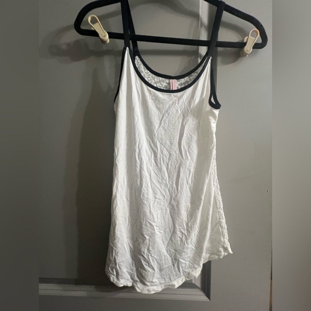 Victoria's Secret Lace White Top with Black Trim